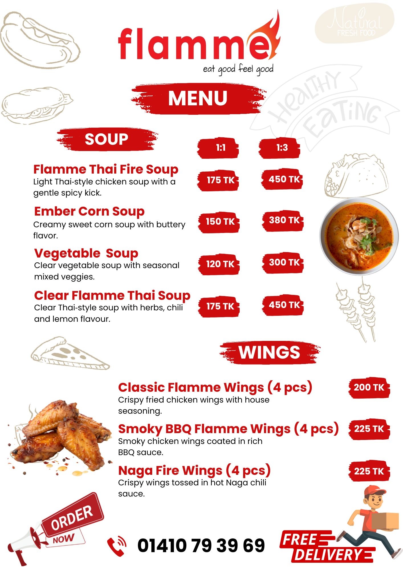 Flamme Menu Card